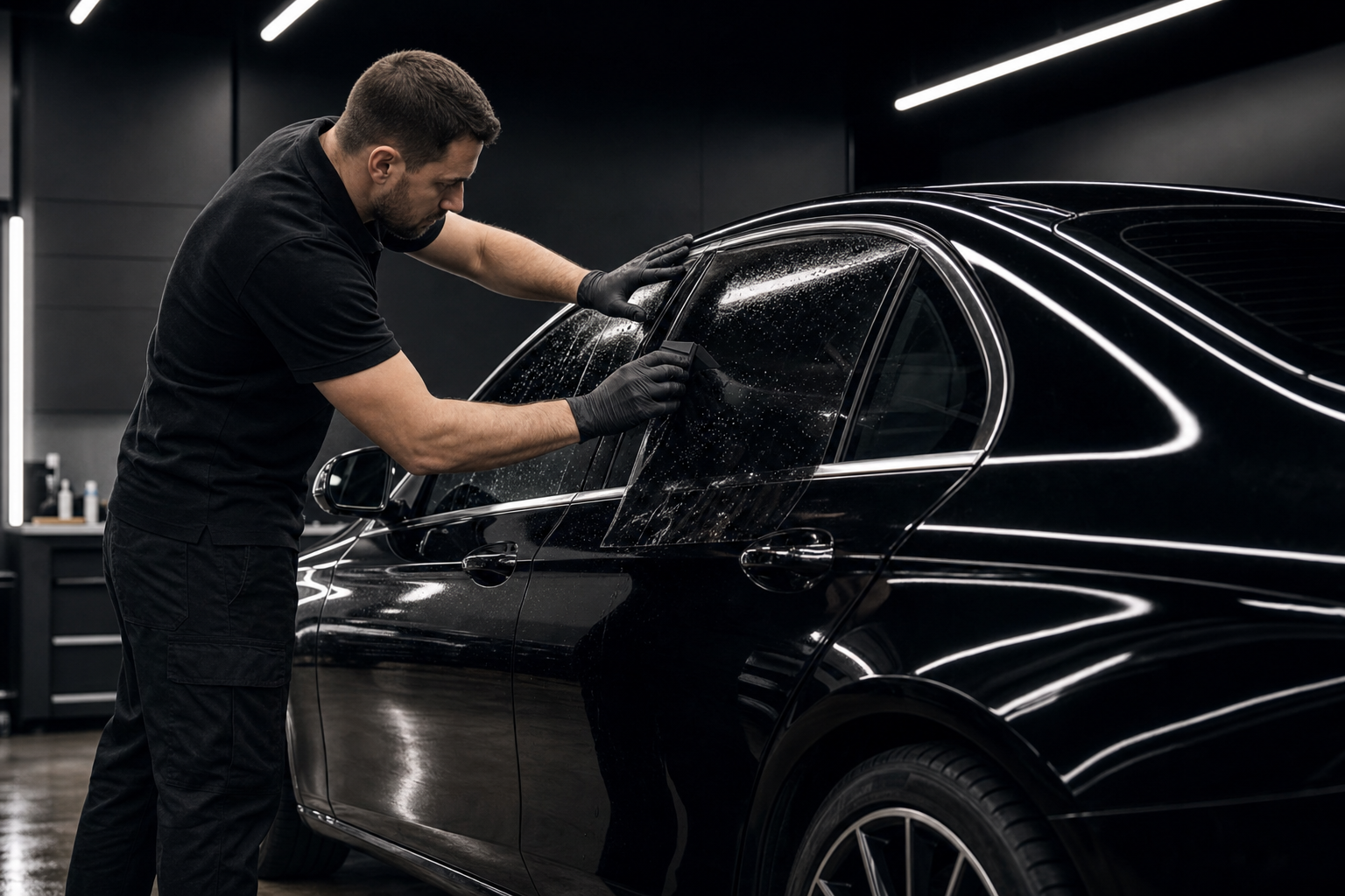 Aplicação de Insulfim em vidro automotivo